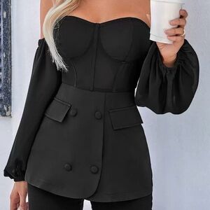 SHEIN Black Off-Shoulder Blouse